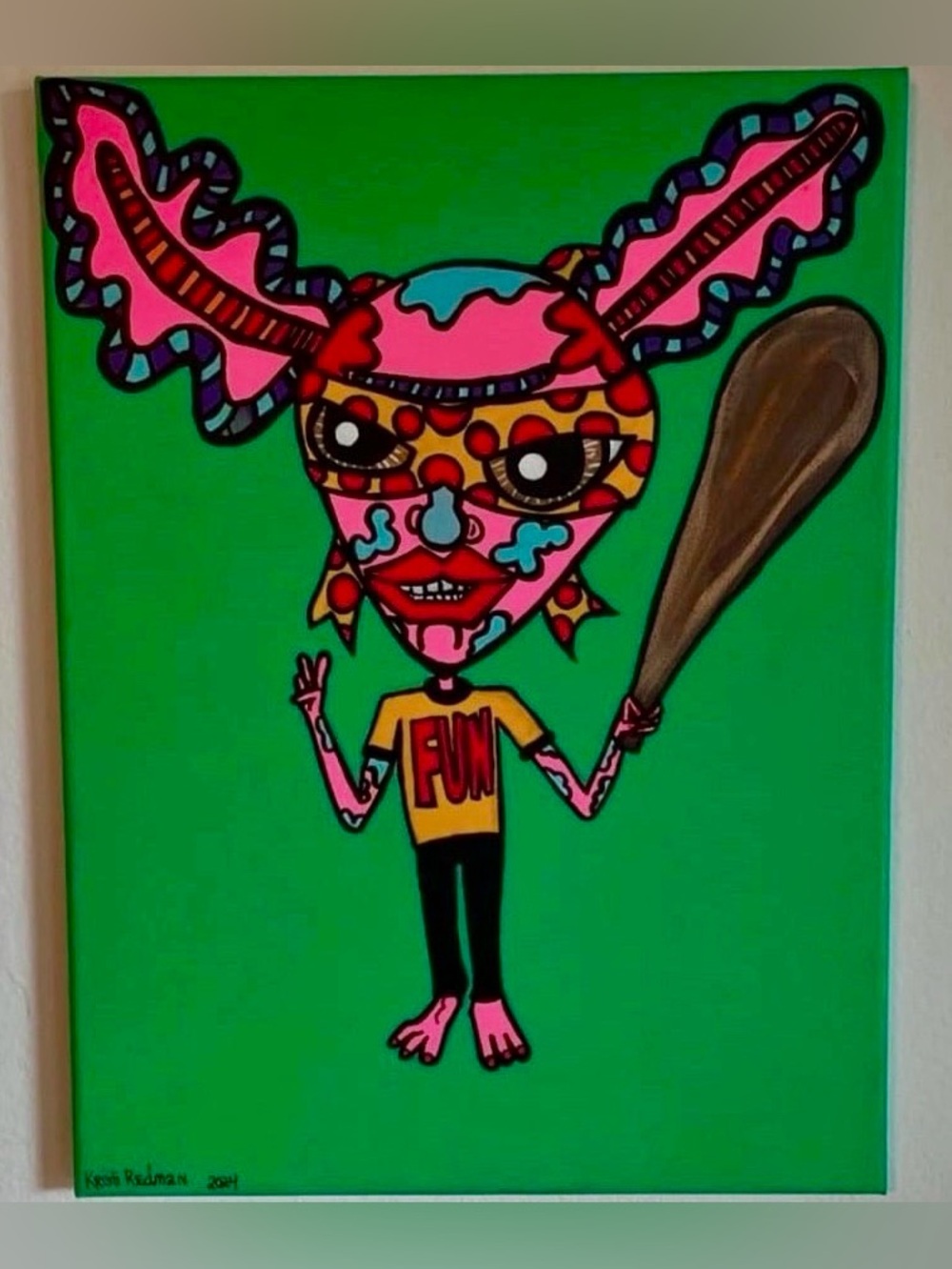 “Fun Goblin” 12X16 Acrylic on Canvas Kristi Redman - Home Decor original art